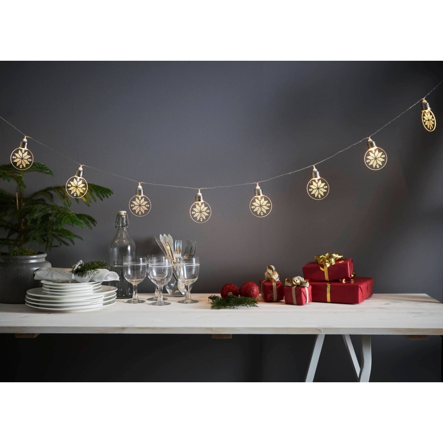 Eglo 411112 - LED lanac ORNAMENT 10xLED/3xAA 2,4m toplo belo svetlo