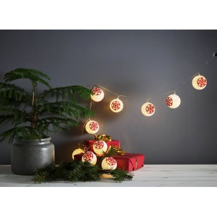 Eglo 411113 - LED lanac ORNAMENT 10xLED/3xAA 1,65m topla bela