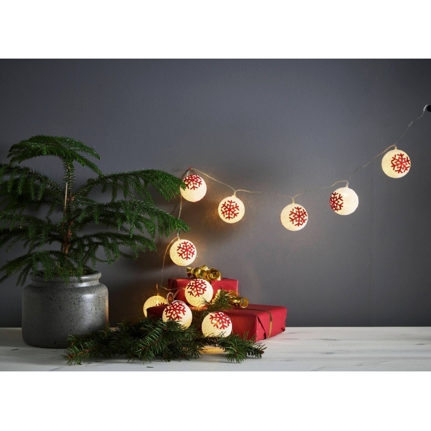 Eglo 411113 - LED lanac ORNAMENT 10xLED/3xAA 1,65m topla bela