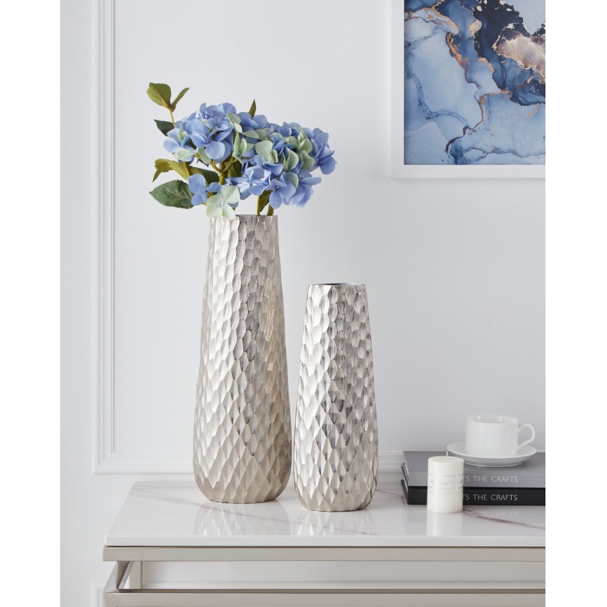 Eglo - Metalna vaza 40,5x14 cm srebrna