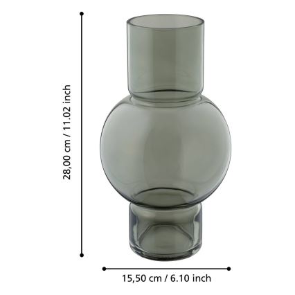 Eglo - Staklena vaza 28x15,5 cm zelena