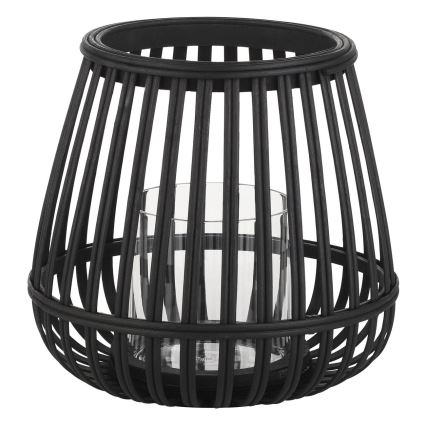 Eglo - Svećnjak 20x22 cm crna/bambus