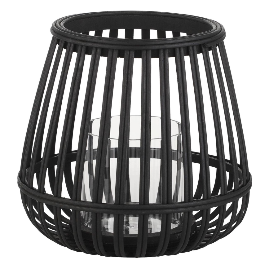 Eglo - Svećnjak 20x22 cm crna/bambus