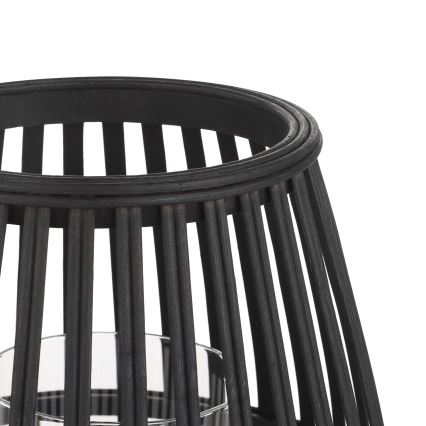 Eglo - Svećnjak 20x22 cm crna/bambus