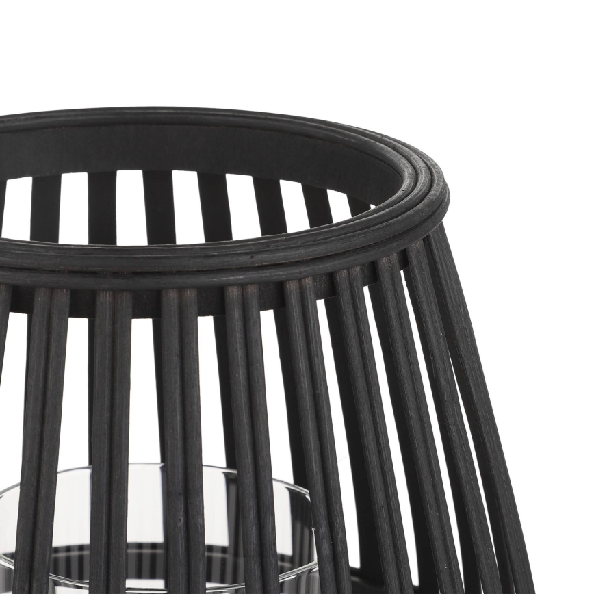 Eglo - Svećnjak 20x22 cm crna/bambus