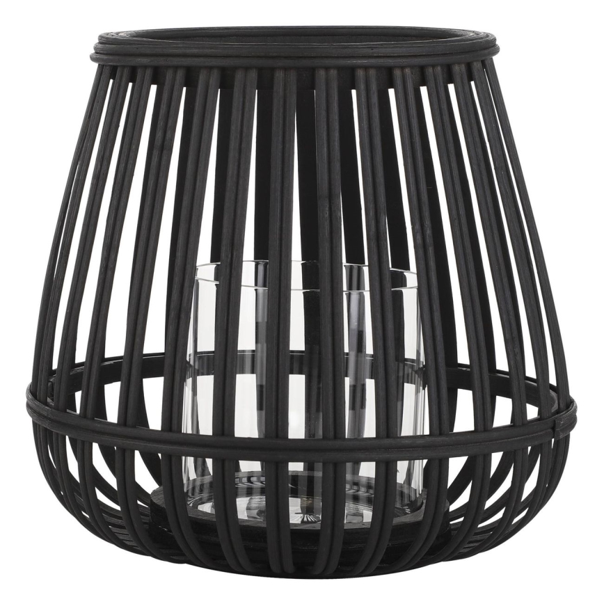 Eglo - Svećnjak 20x22 cm crna/bambus