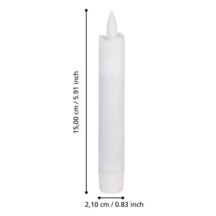 Eglo - SET 2x LED sveća LED/1xAAA 15 cm bela