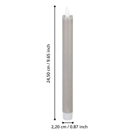 Eglo - Komplet 2x LED sveća, LED/1xAAA, 24,5 cm, siva