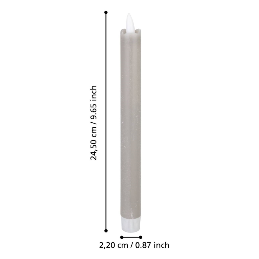 Eglo - Komplet 2x LED sveća, LED/1xAAA, 24,5 cm, siva