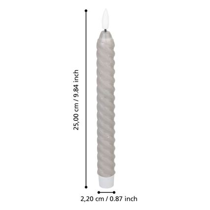 Eglo - KOMPLET 2x LED sveće LED/1xAAA 25 cm siva