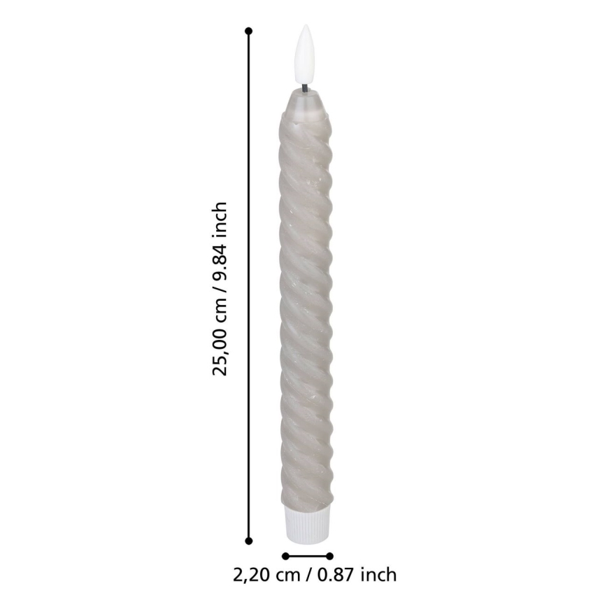 Eglo - KOMPLET 2x LED sveće LED/1xAAA 25 cm siva