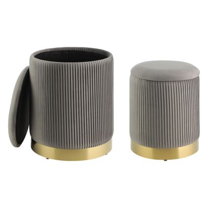 Eglo - SET 2x Tabure prečnik 31,5/36 cm siva/zlatna