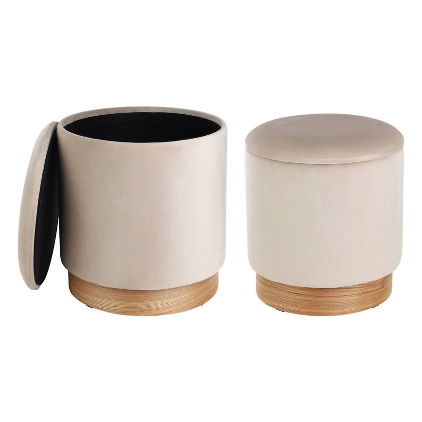 Eglo - Komplet od 2 taburea, prečnik 30,5/37 cm, bež