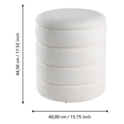 Eglo - Set od 2 taburea, prečnik 33,5/40 cm, bela