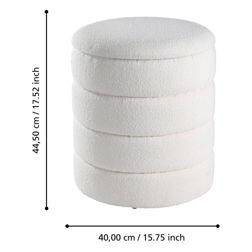 Eglo - Set od 2 taburea, prečnik 33,5/40 cm, bela