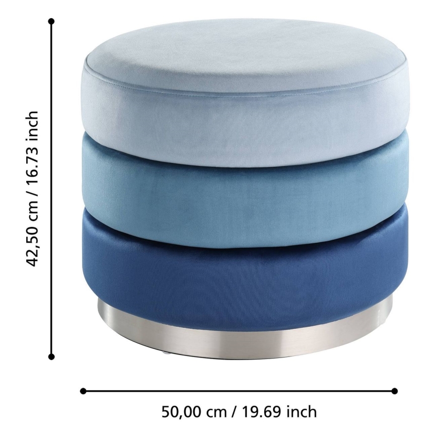 Eglo - Tabure 42,5x50 cm plava/hrom