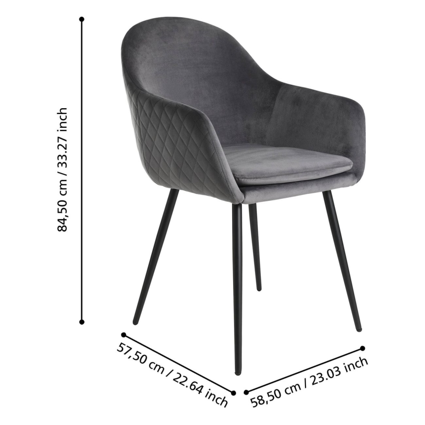 Eglo - Trpezarijska stolica 87,5x58,5 cm siva