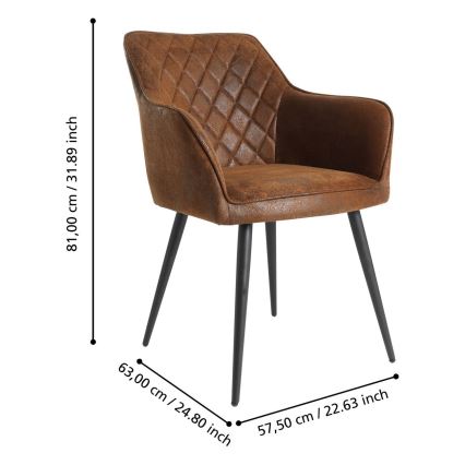 Eglo - Trpezarijska stolica 81,5x63 cm braon