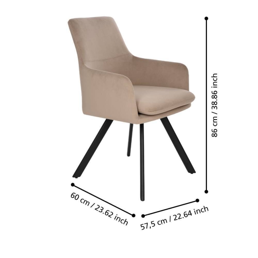 Eglo 424942 - Fotelja APALIT 86x60 cm bež/crna