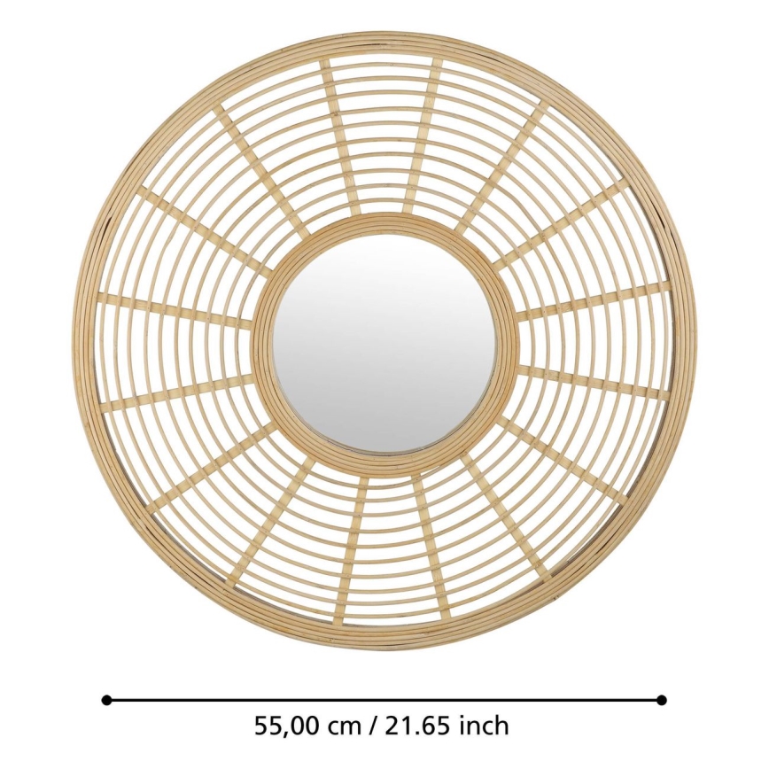 Eglo - Zidno ogledalo prečnika 55 cm, bambus