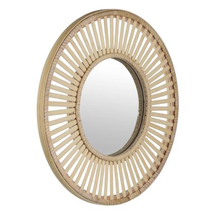 Eglo 425037 - Zidno ogledalo MITSUKE, prečnik 40 cm, bambus