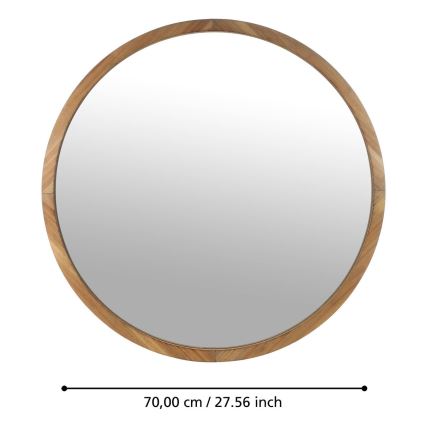 Eglo - Zidno ogledalo prečnika 70 cm, braon