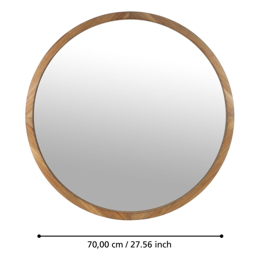 Eglo - Zidno ogledalo prečnika 70 cm, braon