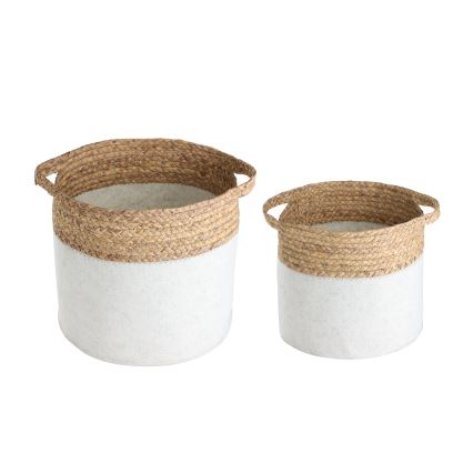 Eglo 426584 - SET 2x dekorativne korpe NANAE 30x31 cm bela/bež