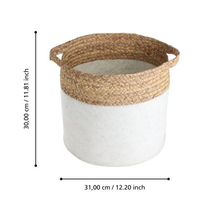 Eglo 426584 - SET 2x dekorativne korpe NANAE 30x31 cm bela/bež