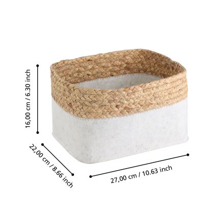 Eglo 426585 - SET od 3 dekorativnih korpi NANAE 16x27 cm bela/bež