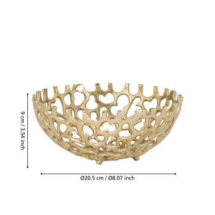 Eglo - Dekorativni pladanj, prečnik 20,5 cm, zlatan