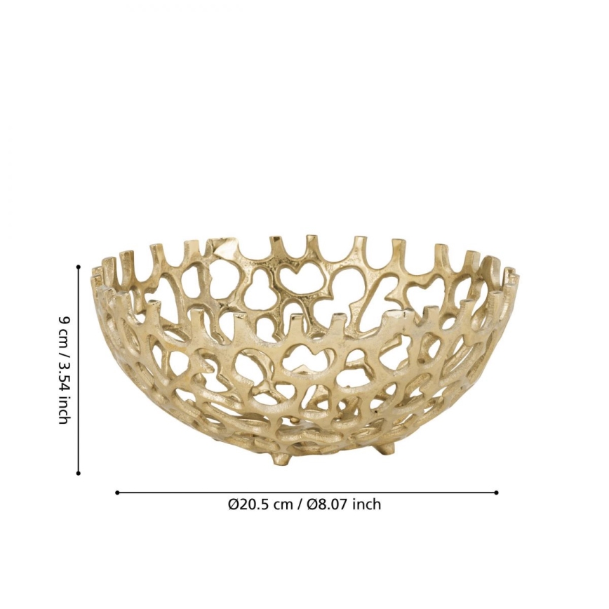 Eglo - Dekorativni pladanj, prečnik 20,5 cm, zlatan