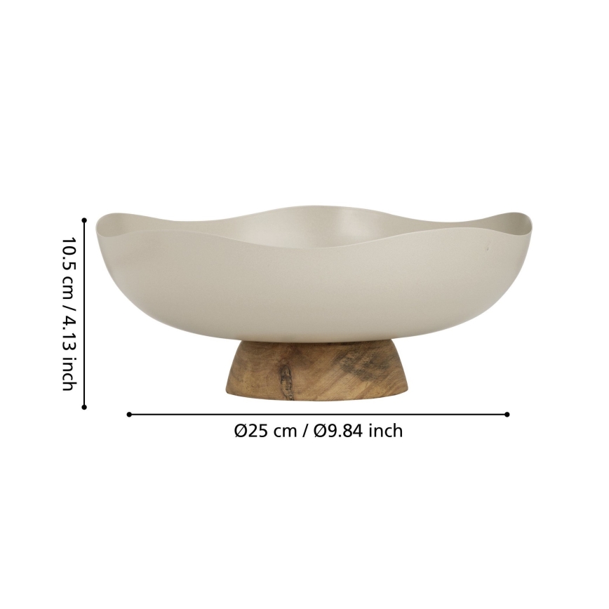 Eglo - Dekorativni poslužavnik, prečnik 25 cm, bež