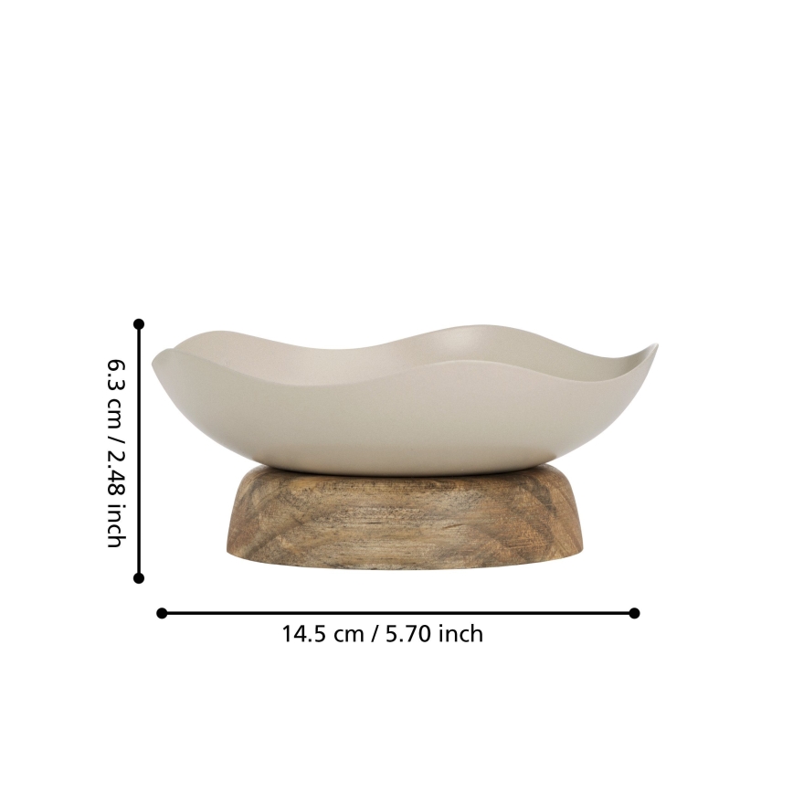 Eglo - Dekorativni pladanj prečnika 14,5 cm, bež