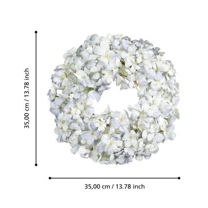 Eglo - Veštački cvetni venac prečnika 35 cm, plave boje