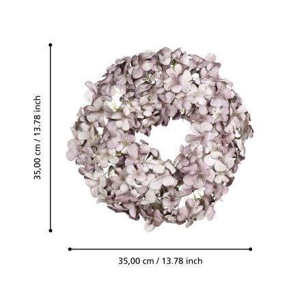 Eglo - Veštački cvetni venac prečnika 35 cm, ljubičaste boje
