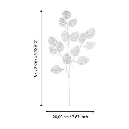 Eglo - Veštački cvet 87,5 cm srebrne boje