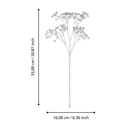 Eglo - Veštački cvet 53 cm, srebrne boje