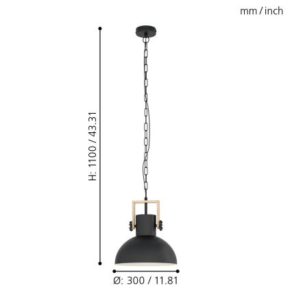 Eglo - Luster na lancu 1xE27/28W/230V