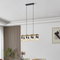 Eglo 43316 - Luster na sajli ERRIBERA 8xE27/40W/230V hrast/crna