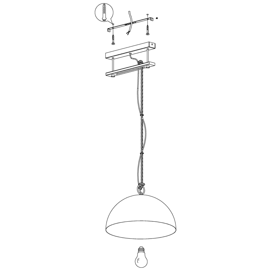 Eglo 43396 - Luster na sajli HODSOLL 1xE27/40W/230V