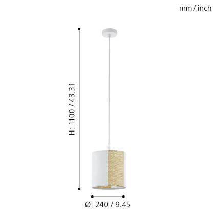 Eglo - Viseći luster na sajli 1xE27/40W/230V