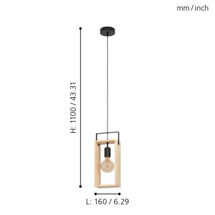 Eglo - Luster na sajli 1xE27/40W/230V