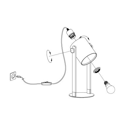 Eglo - Stona lampa 1xE27/28W/230V