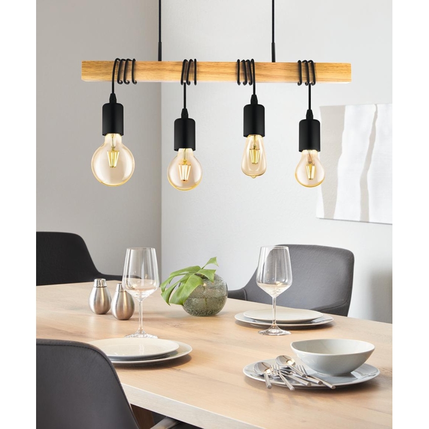 Eglo - Luster na sajli TOWNSHEND 4xE27/60W/230V