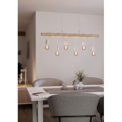 Eglo - Luster na sajli TOWNSHEND 6xE27/60W/230V