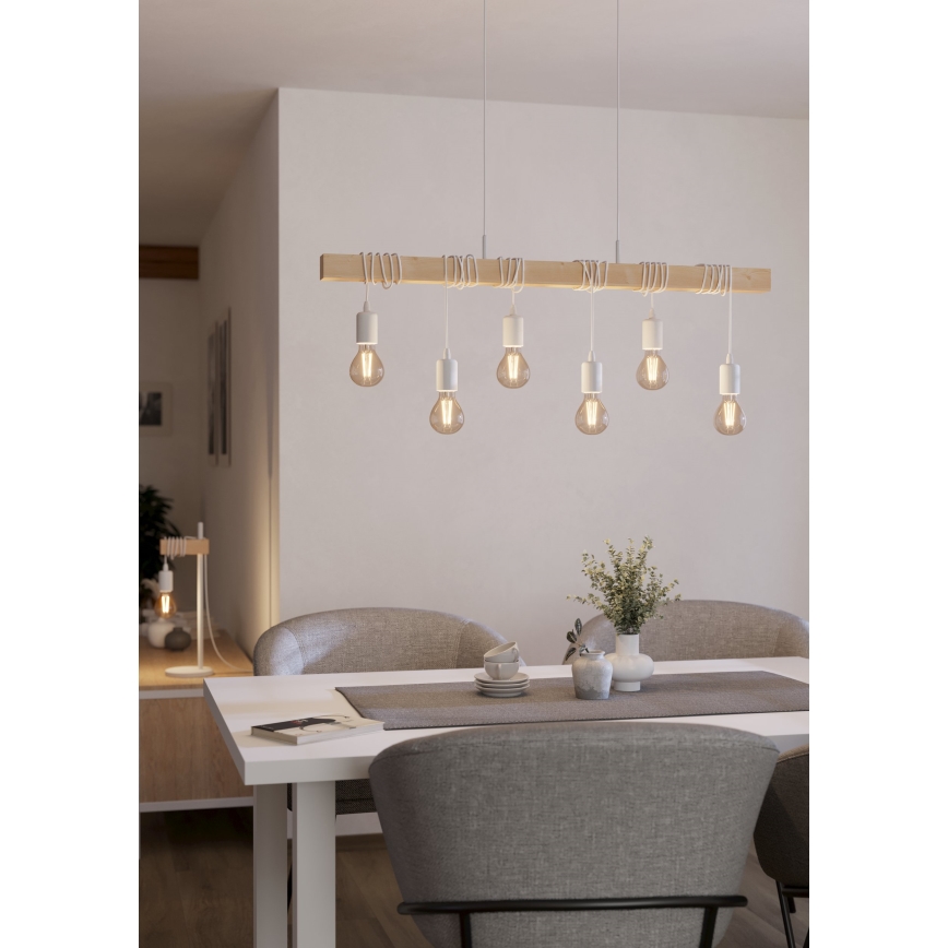 Eglo - Luster na sajli TOWNSHEND 6xE27/60W/230V