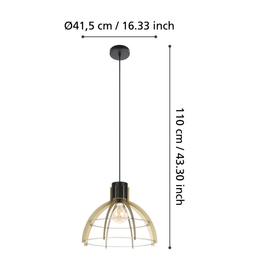 Eglo - Viseća lampa na sajli 1xE27/40W/230V zlatna