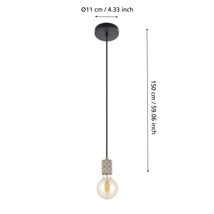 Eglo - Luster na sajli 1xE27/40W/230V hrom