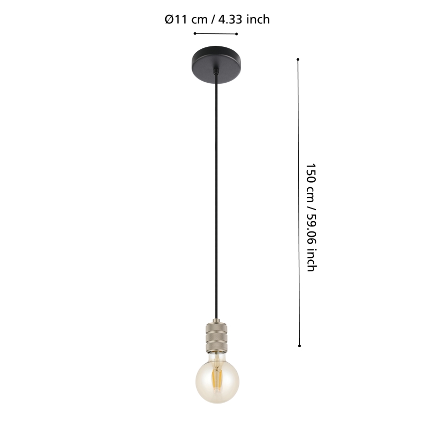 Eglo - Luster na sajli 1xE27/40W/230V hrom